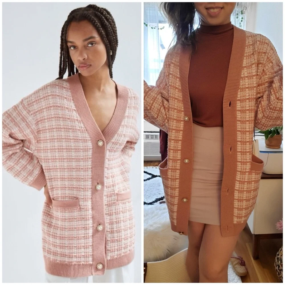 Aritzia Babaton Lacer Cardigan in Heirloom Pink Size XS - Picture 1 of 3